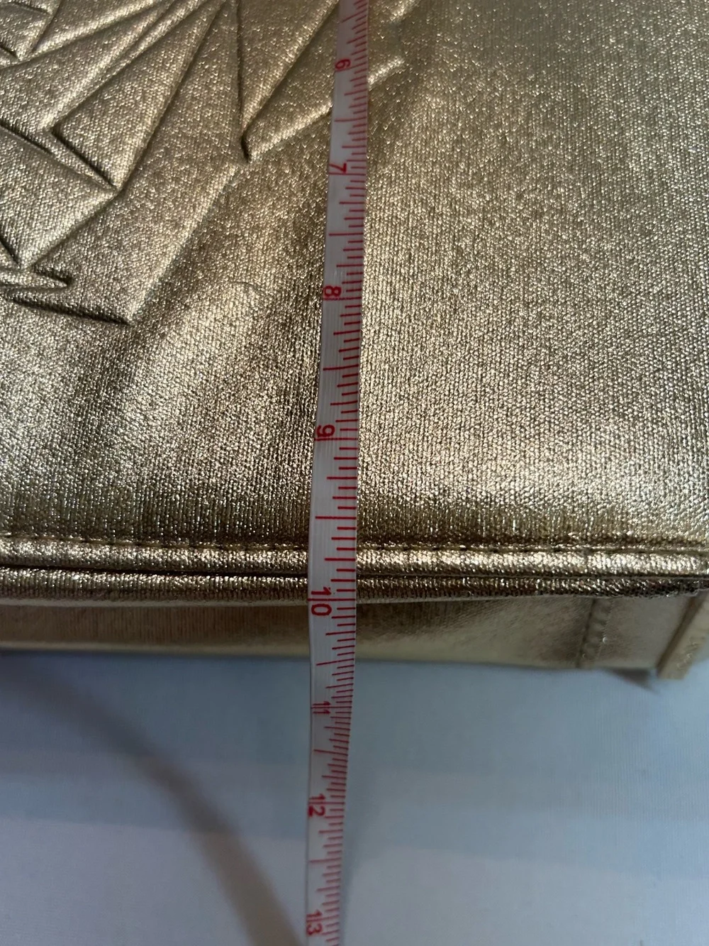Lancome Metallic Gold‎ Cosmetic Bag with Embossed Geometric Rose